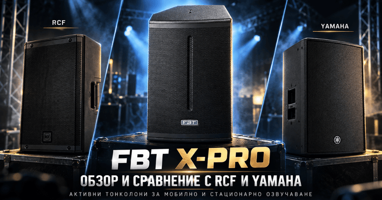 FBT X-PRO: обзор на активната серия и сравнение с RCF ART 912-A и Yamaha DZR12/DBR12