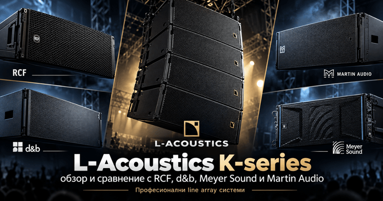 L-Acoustics K-series: обзор на гамата и сравнение с RCF, d&b, Meyer Sound и Martin Audio